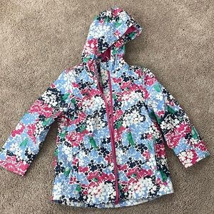 Joules floral/bird raincoat with fleece lining